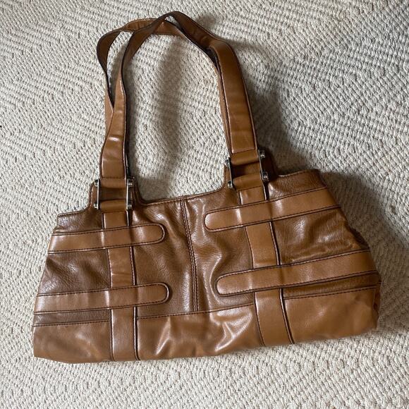 VTG axcess Liz Claiborne Should Bag Purse Biege Tan Boho Retro Y2K Style - Picture 8 of 9